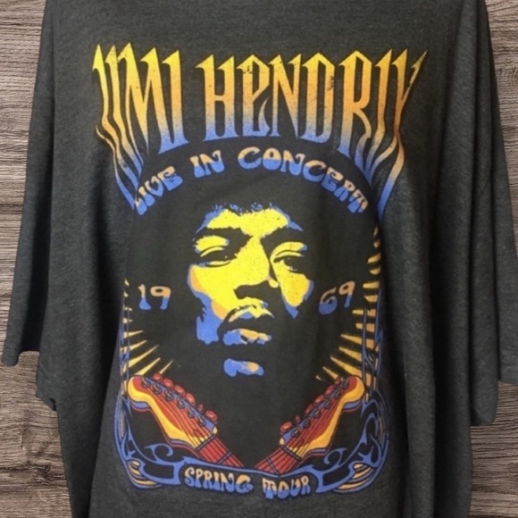 Jimi Hendrix LIVE in Concert Karl Ferris 1969 Spring Gray T-shirt 6XL VGUC - Picture 3 of 16
